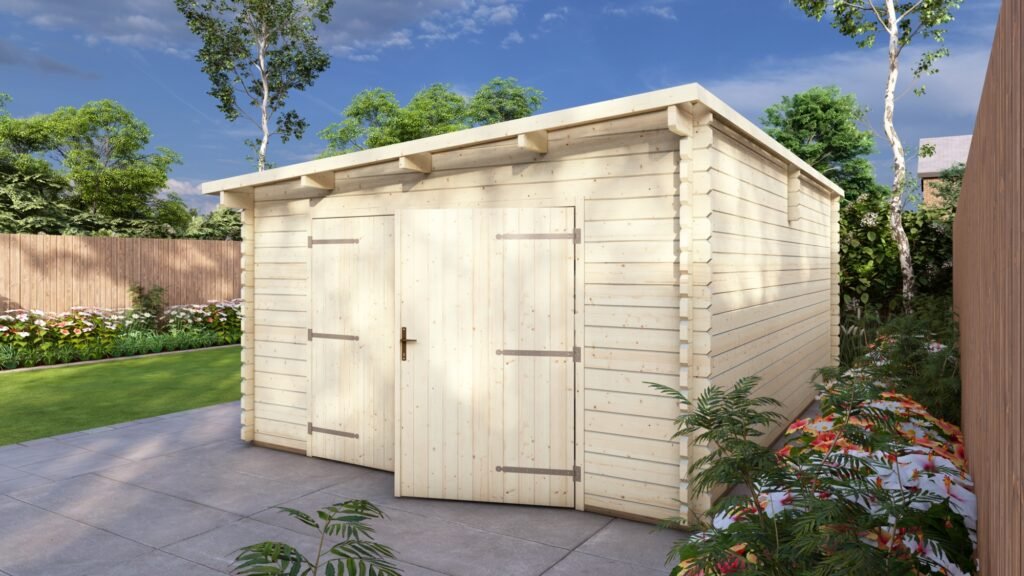 Log Garage 4x6m, Pent, 44mm Main Image