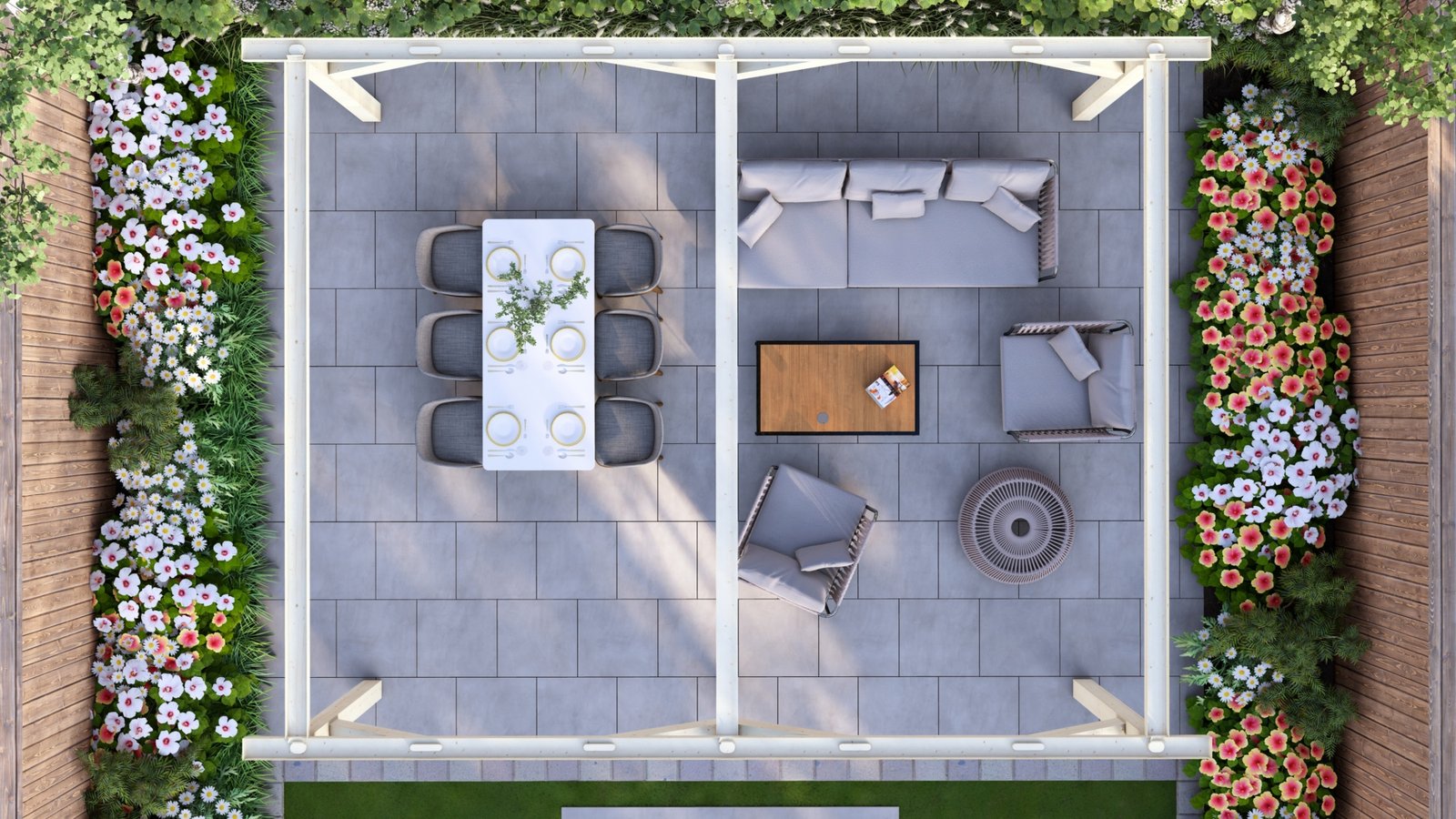 Garden Pergola 5x6m floor plan Large scale image