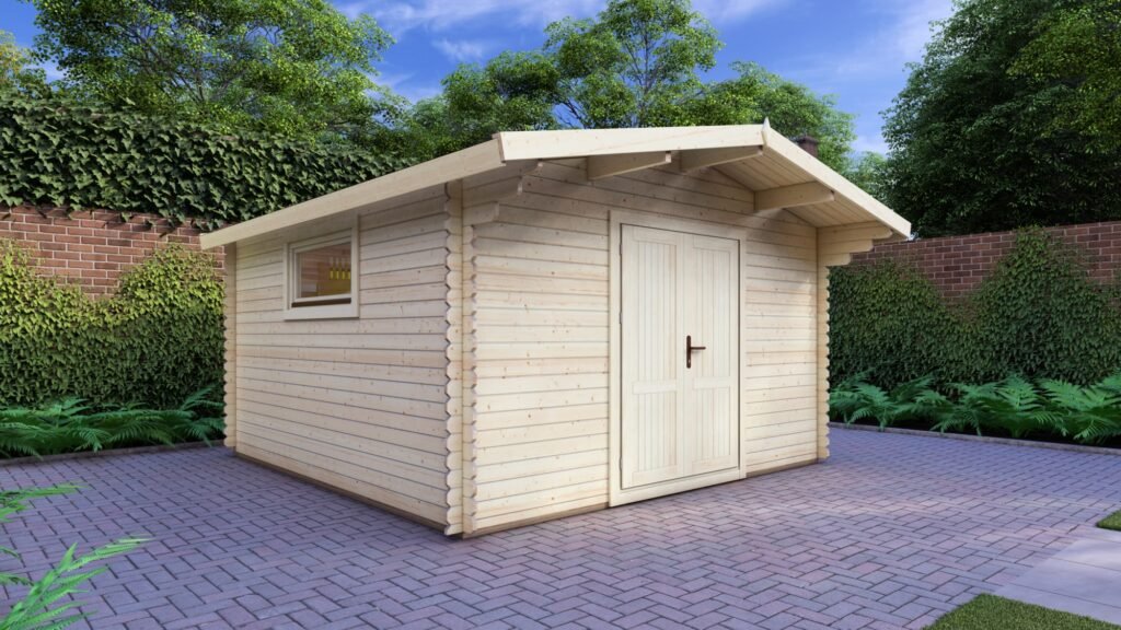 Workshop Log Cabin 4x4m, 28mm Chalet roof Main Image