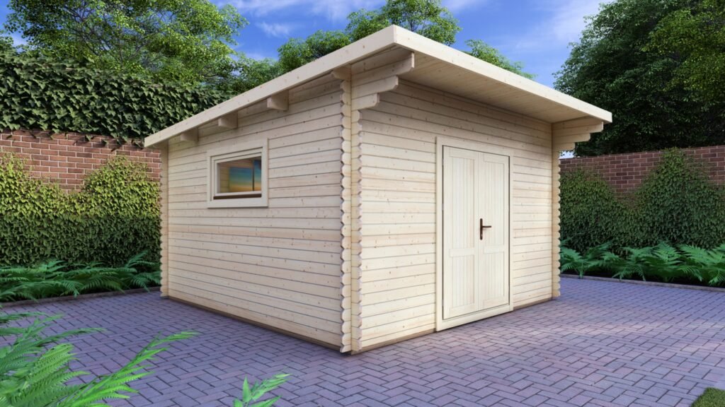 Workshop Log Cabin 4x4m, 28mm Pent roof Main Image