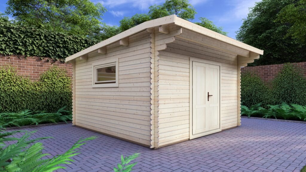 Workshop Log Cabin 4x4m, 28mm Apex roof Main Image