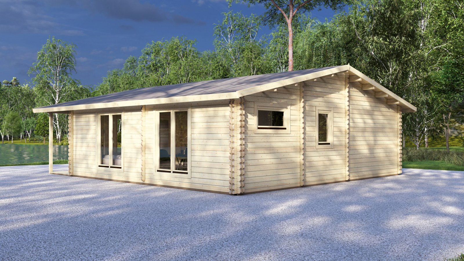 Eurodita Twin Skin three bed log cabin 9x8m – V Large scale image