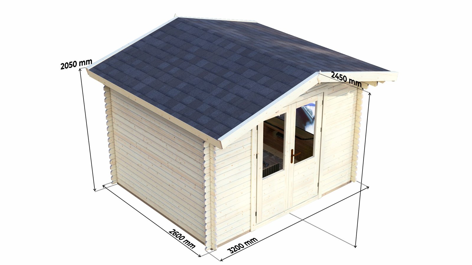 Log Cabin Grendale 3.2×2.6m, 28mm – 1 Large scale image