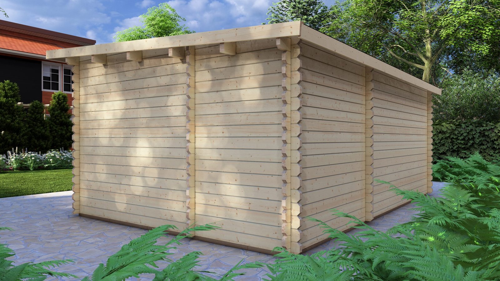 Modern Log Cabin 5.9×4.0m – Aluminium Sliding Doors – 4 Large scale image